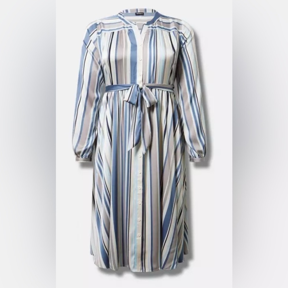 Torrid Midi Flat Charm Long Sleeve Shirt Dress